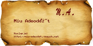Miu Adeodát névjegykártya